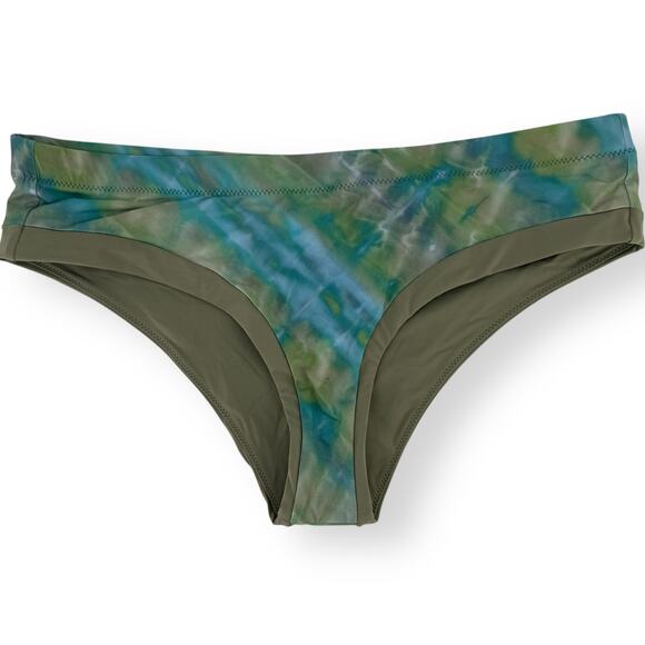 Prana Upswell Cheeky Bikini Bottoms Sz Large Mirage Swim Bathing Suit Green - Picture 1 of 6